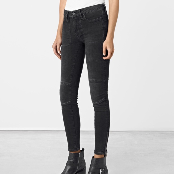All Saints Biker Patched Pocket Black 